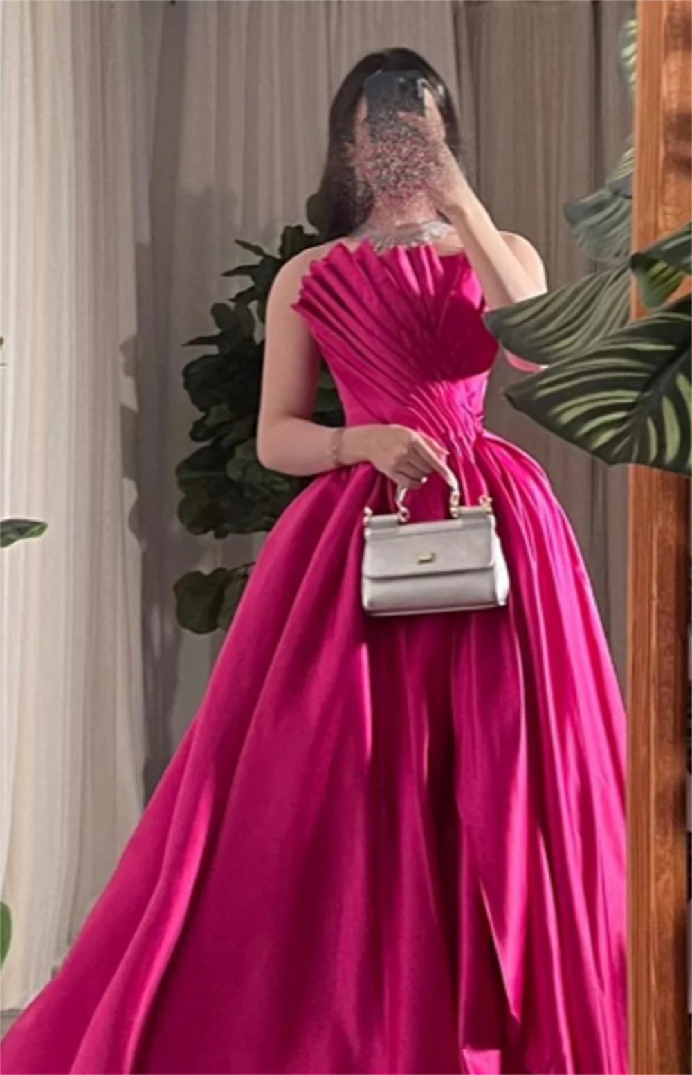 CustomizedProm Dresses Elegant Strapless Ball Gown Draped Shirred Open Back Taffeta Occasion Evening  Vestidos De Ocasião Formal