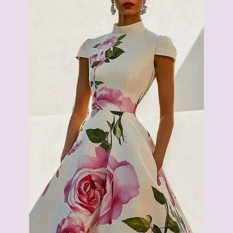 modigirl-2025-new-woman-flower-print-midi-dresses-summer-skinny-stand-collar-elegant-vintage-romantic-evening-dress-for-women-kimlud-kimlud-33922368