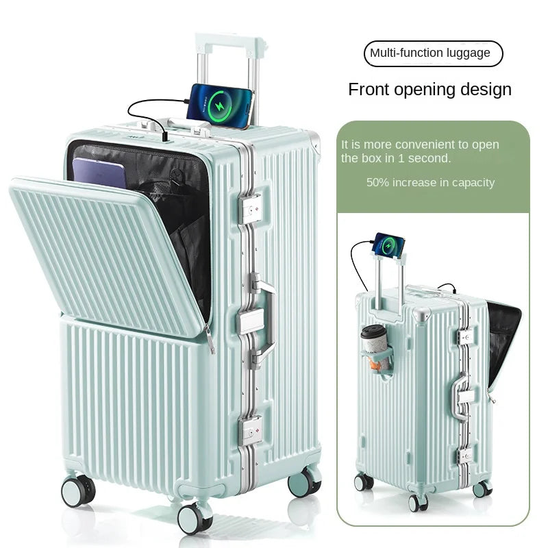 Front Opening Suitcase Aluminium Frame Large Capacity Carrier 28-inch Oversized Luggage 20 inch Trip Cabin Travel Case 2025 New