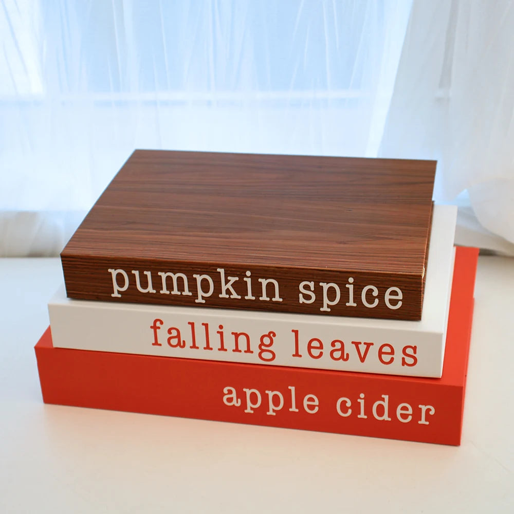 Foldable Faux Books Three-Piece Set for Couture Coffee Table Decor — Black | KIMLUD
