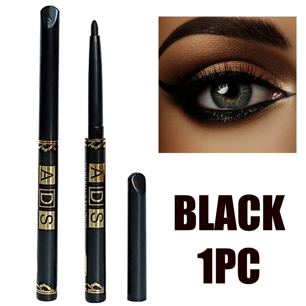 Eyeliner Pencil – 2 Pack Waterproof – Dual-Ended – Matte Black | KIMLUD