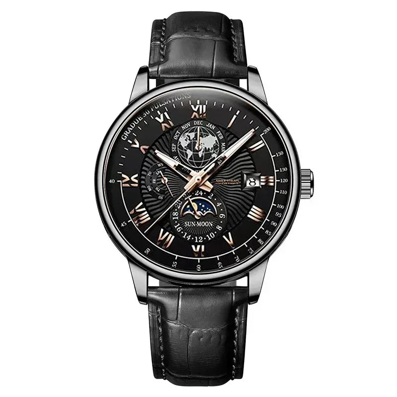 2024 Men Watch Fashion Top Luxury Sport Men's Wristwatch Waterproof Luminous Leather Date Quartz Watches Man Casual Clock
