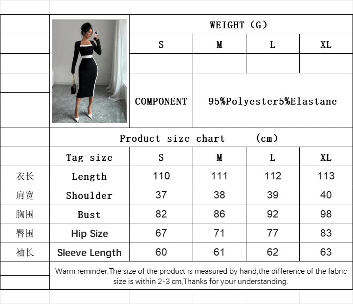 Autumn Winter Sweater Dress for Women 2024 New Arrivals Square Neck High Waist Long Knitted Dress Korean Maxi Dresses - KIMLUD