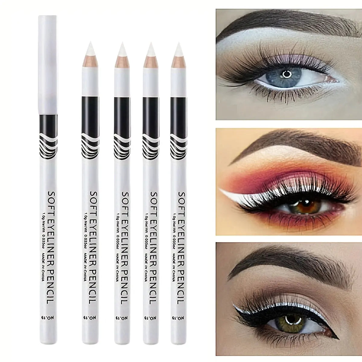 Eyeliner - White Inner Eyeliner Pen - Wooden Rod - White | KIMLUD