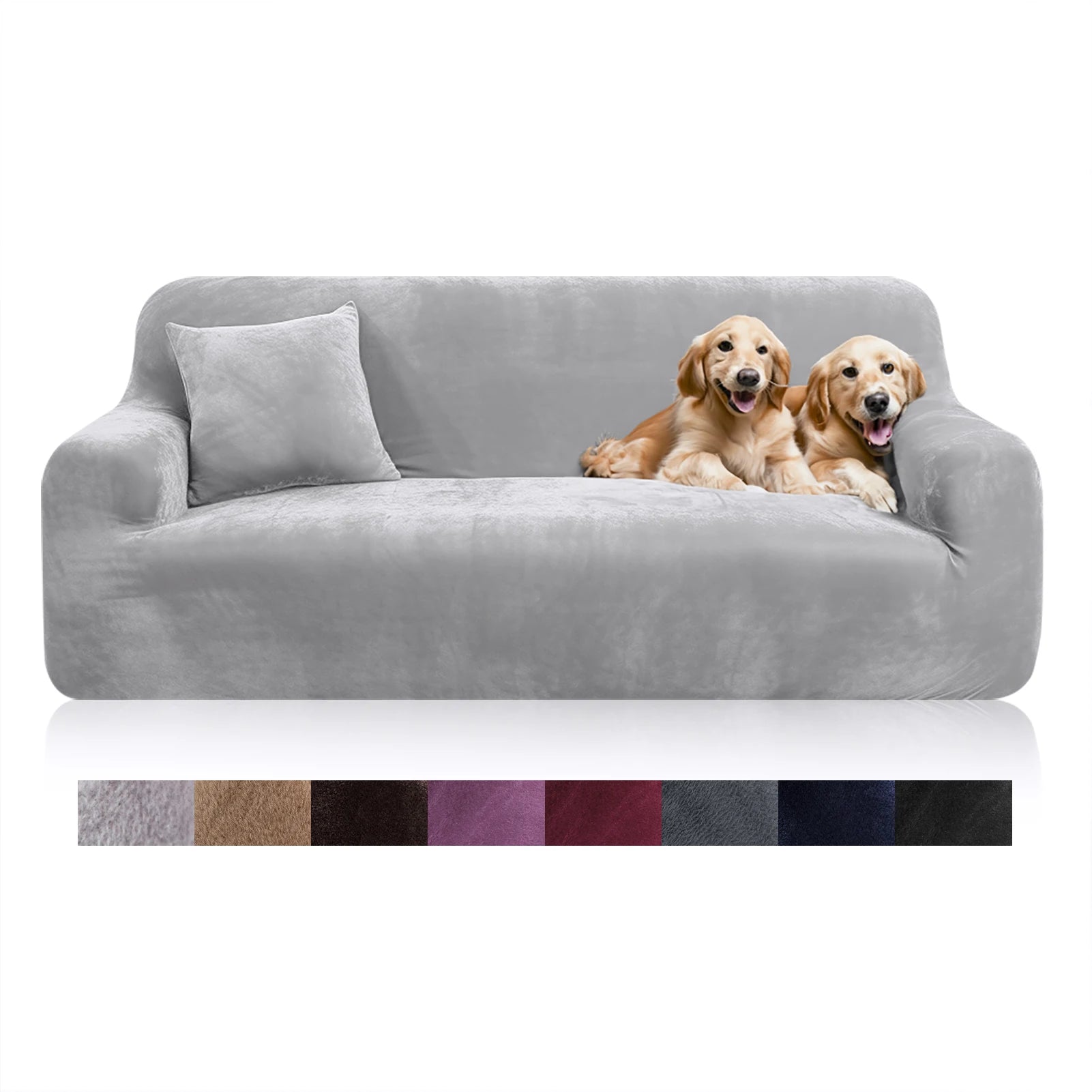 Velvet Sofa Cover Elastic Thick L Shaped Corner Sofa Slipcover for Living Room 1/2/3/4 Seater Stretch Cover for Couch Armchair