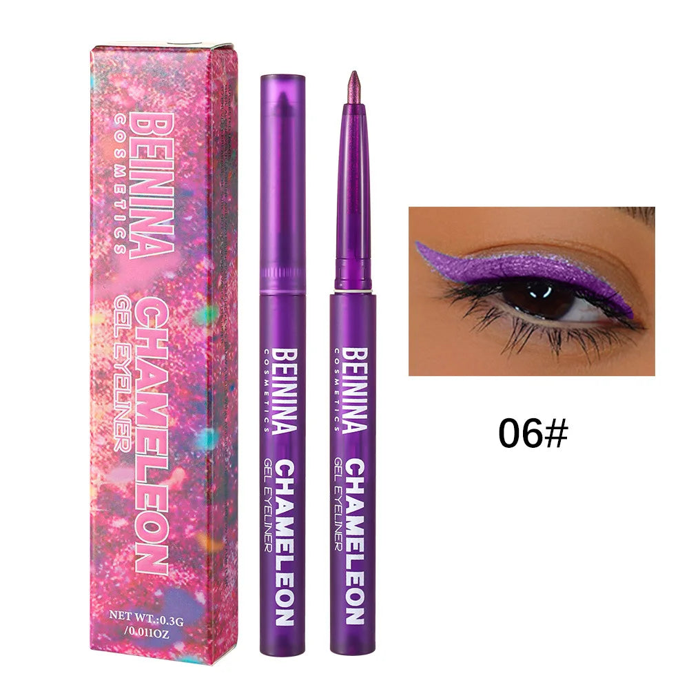 Metallic Chameleon Eyeliner Gel Pen Glitter Multicolor Effect Waterproof Quick Dry — Blue | KIMLUD