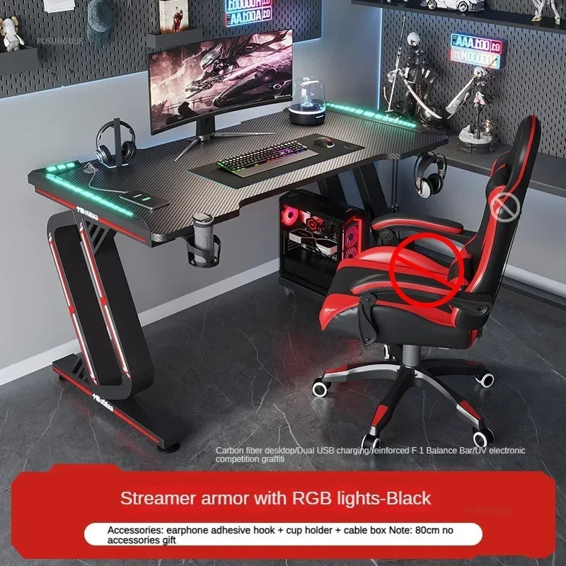 Minimalist Carbon Fiber Computer Desks for Bedroom Single Desktop Gaming Desk Nordic Office Furniture Home Study Reading Desk H