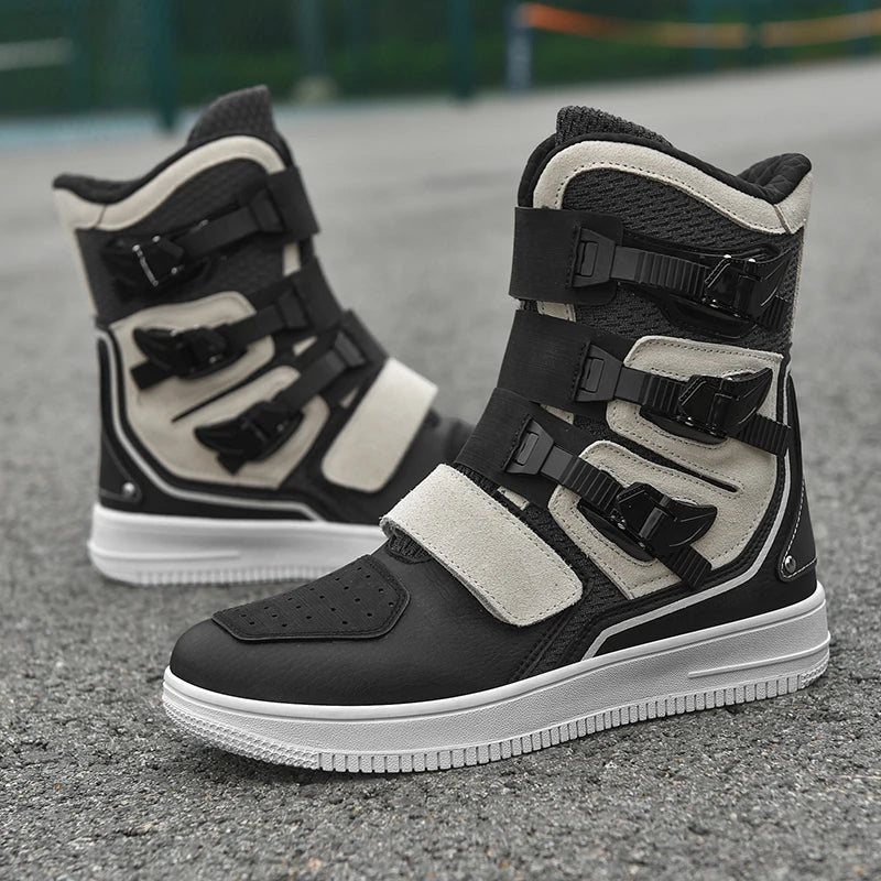 Motorcycle Boots – Windproof High Top – Leather – Mid-Calf | KIMLUD