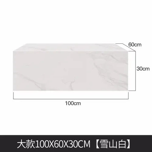 Marble Side Table Minimalist Modern — White | KIMLUD