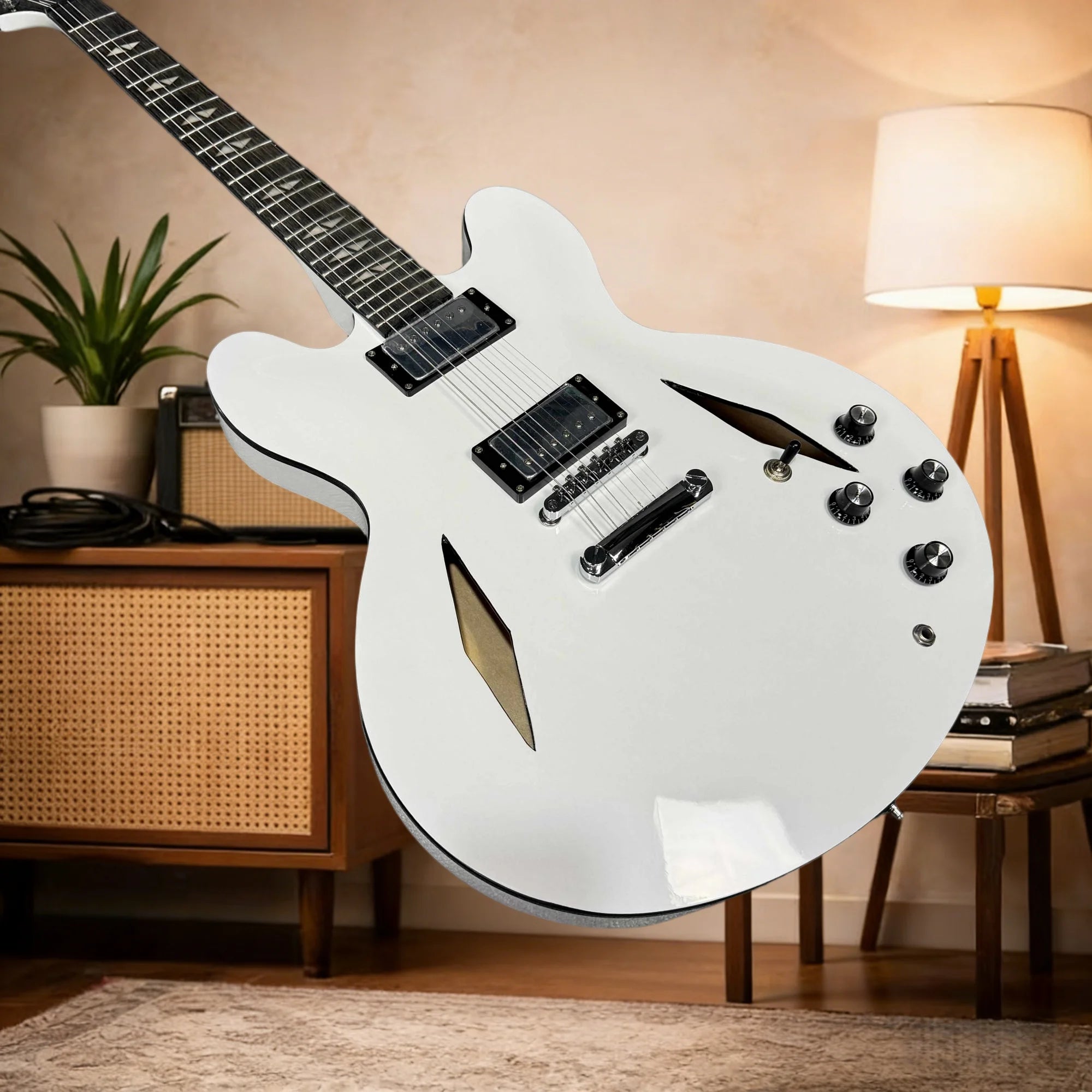 Maple Body Electric Guitar DG-335 6-String Rosewood Fingerboard Signature Voice — White | KIMLUD