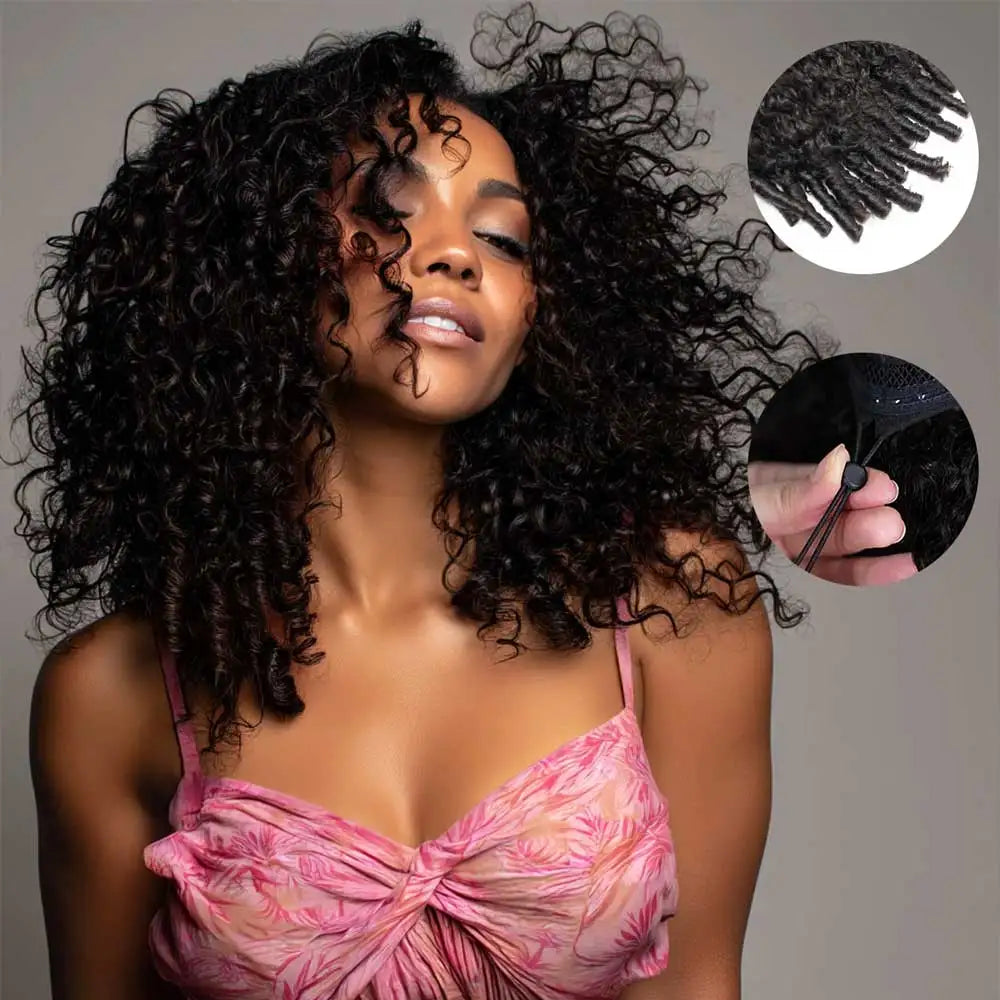 Burmese Curly Human Hair Wig 13x4 HD Lace Front 28 Inch Pre Plucked 250% Density Remy — Natural Black | KIMLUD