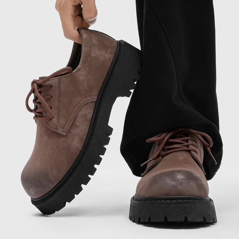 Men's High Top Sneakers – 8 cm Elevation Platform – PU Insole | KIMLUD