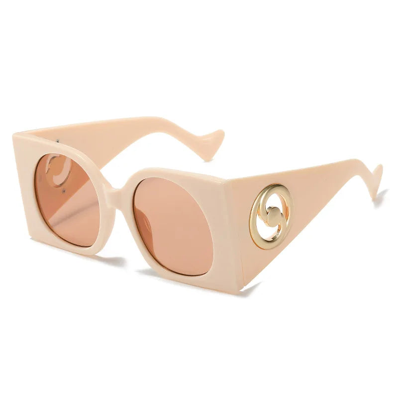 Polycarbonate Square Sunglasses — Green Amber | KIMLUD