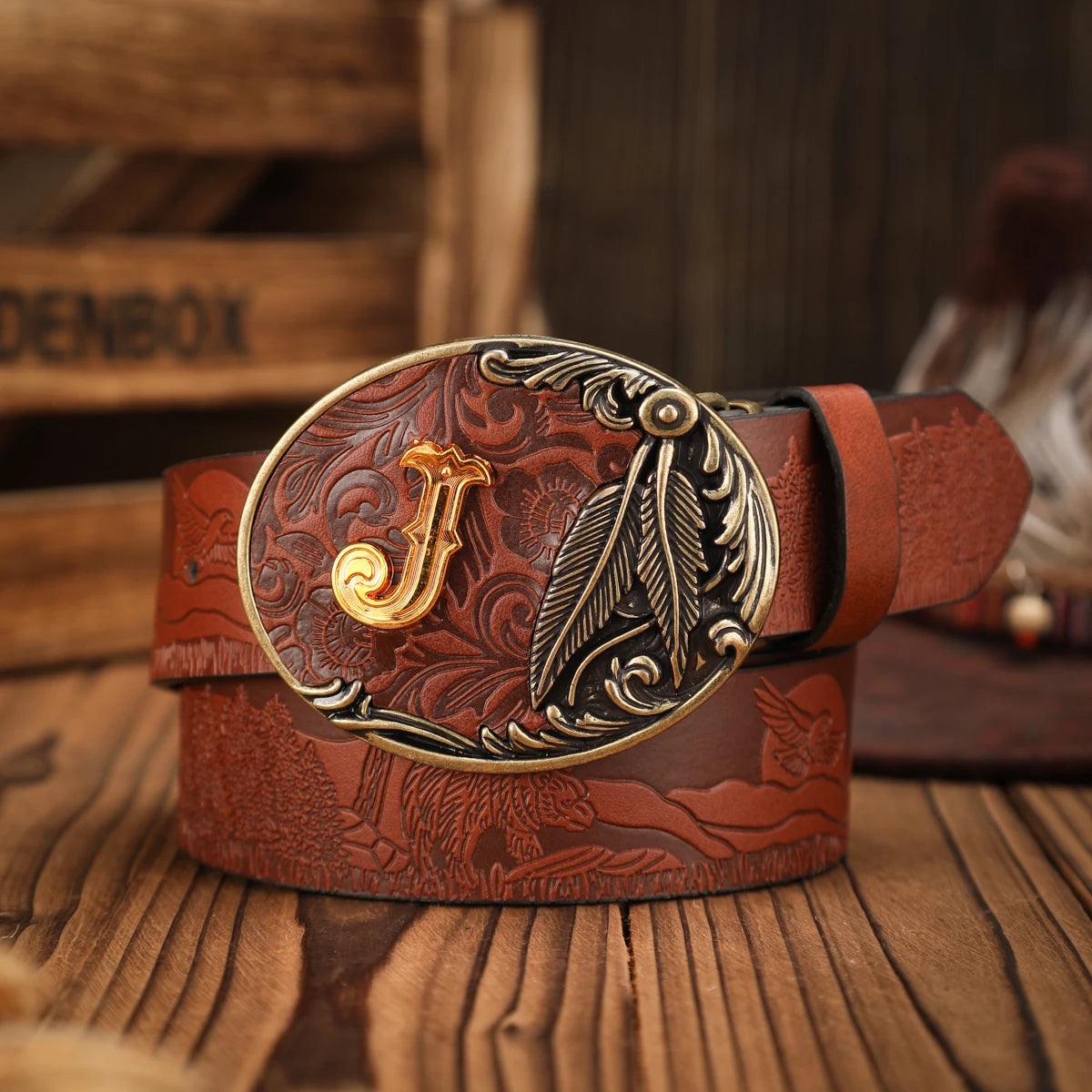PU Classic Retro Unisex Western Belt — Black | KIMLUD