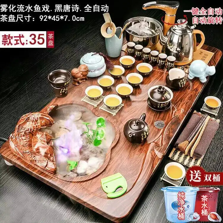 Luxury Rectangle Tea Tray Hospitality Ceremony Serving Accessories Drainage Tea Tray Chinese Kung Fu Bandejas Home Decorationgs