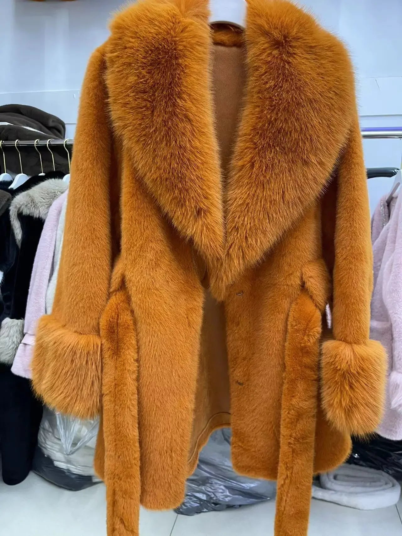 Coats – Thick Warm Long Coat – Faux Fox Fur – | KIMLUD