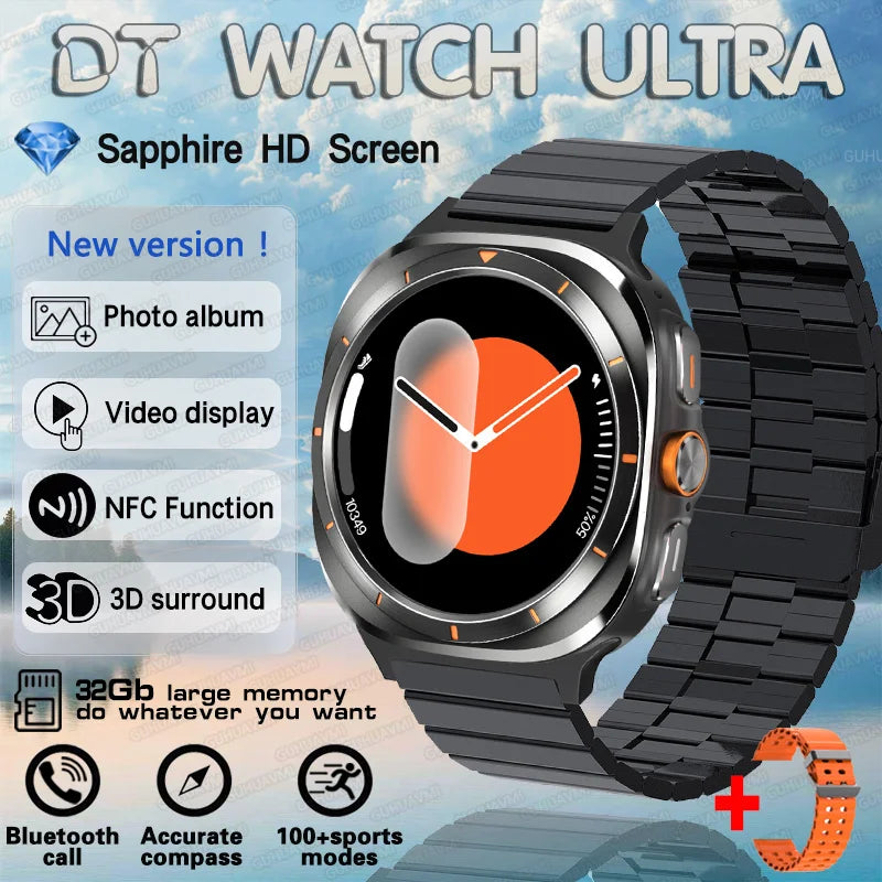 2025 New DT Watch 7 Ultra Smart Watch Men 32GB Memory Video GPS NFC 47mm AMOLED Fitness Sports Tracker Health Smartwatches Women