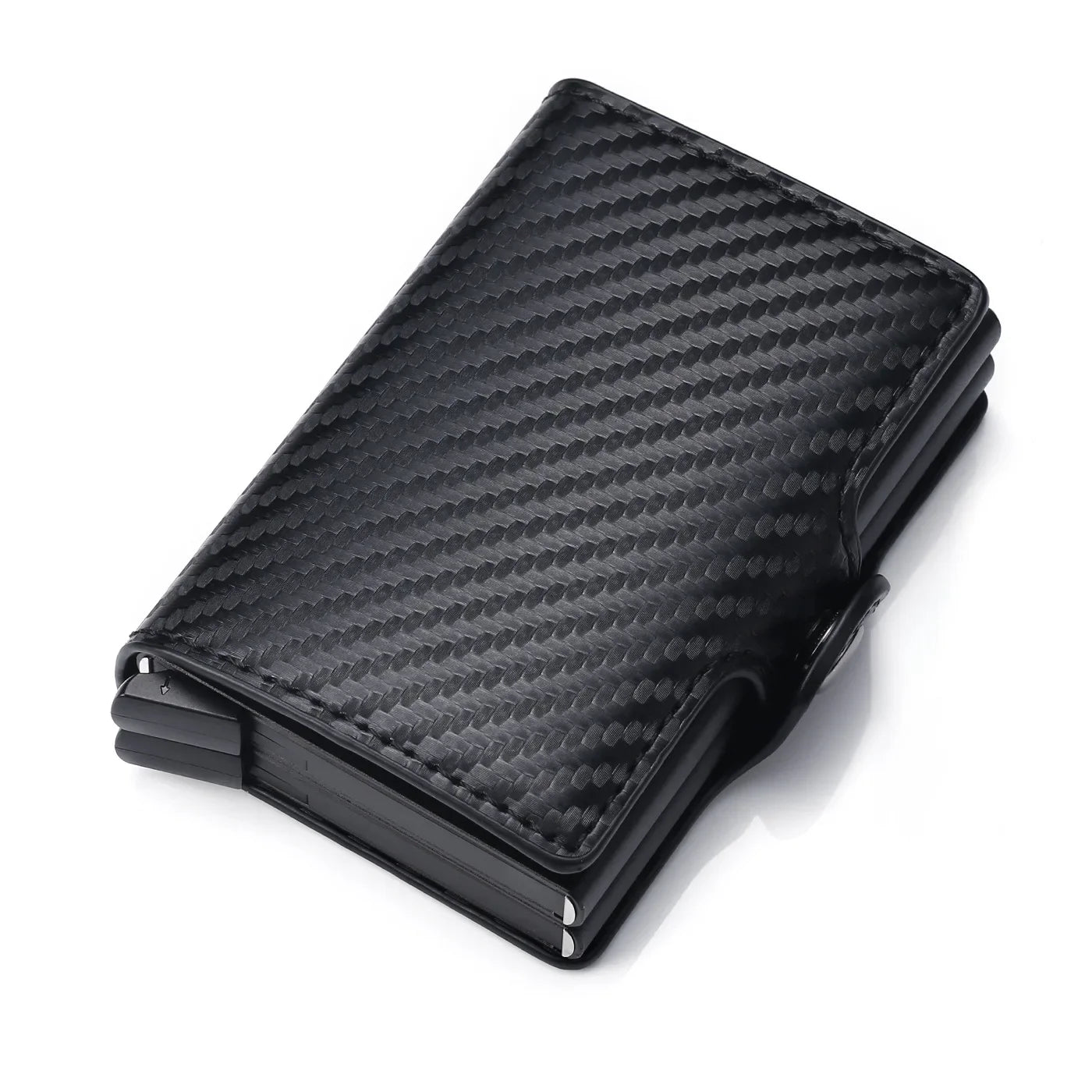 Carbon Fiber Pattern Slim Card Wallets — Black | KIMLUD
