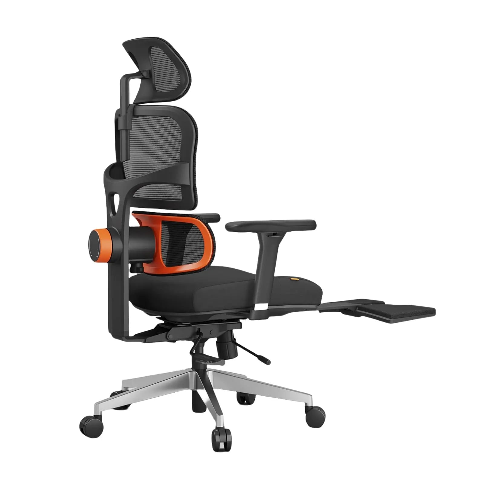 Fabric Ergonomic Office Chair With Footrest — Graphite Gray | KIMLUD