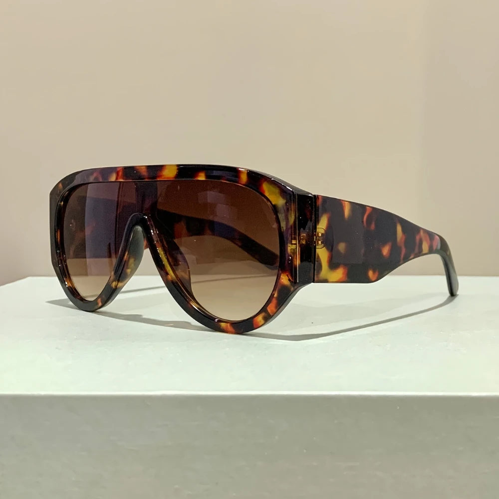 Sunglasses Oversized Aviator Polycarbonate — Black | KIMLUD