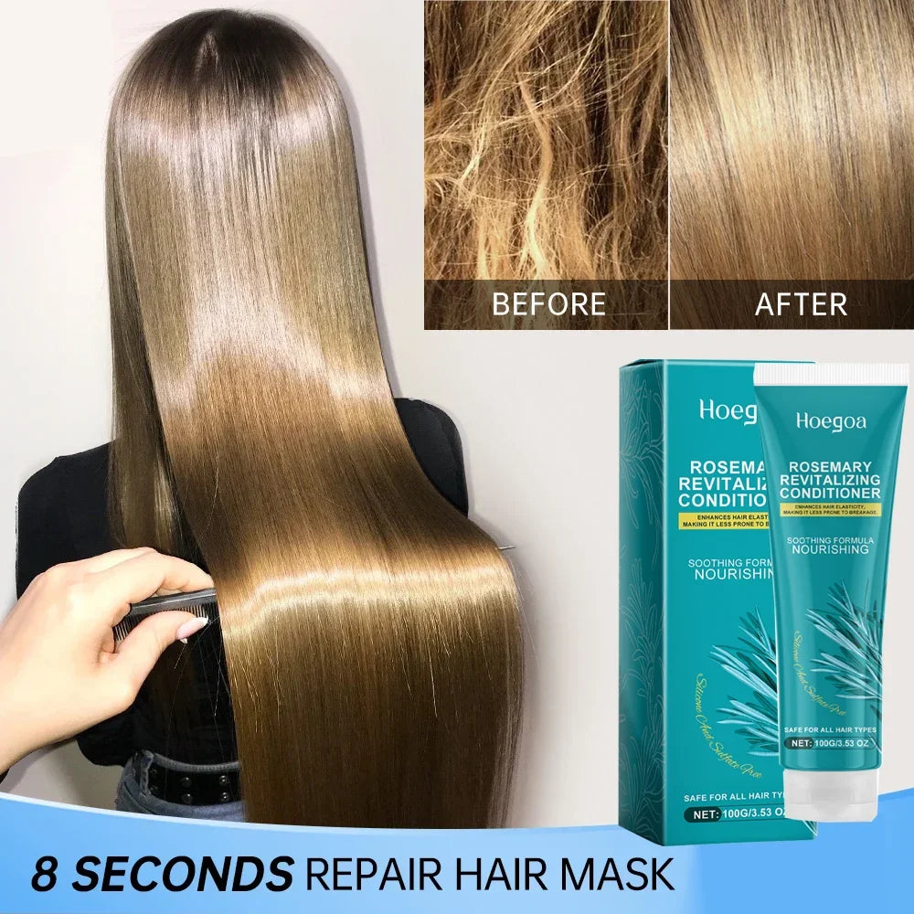 Rosemary Magic Hair Mask Keratin Straightening Repair Damaged Frizy Treatment Soft Smoothing Professional Hair Care Cream