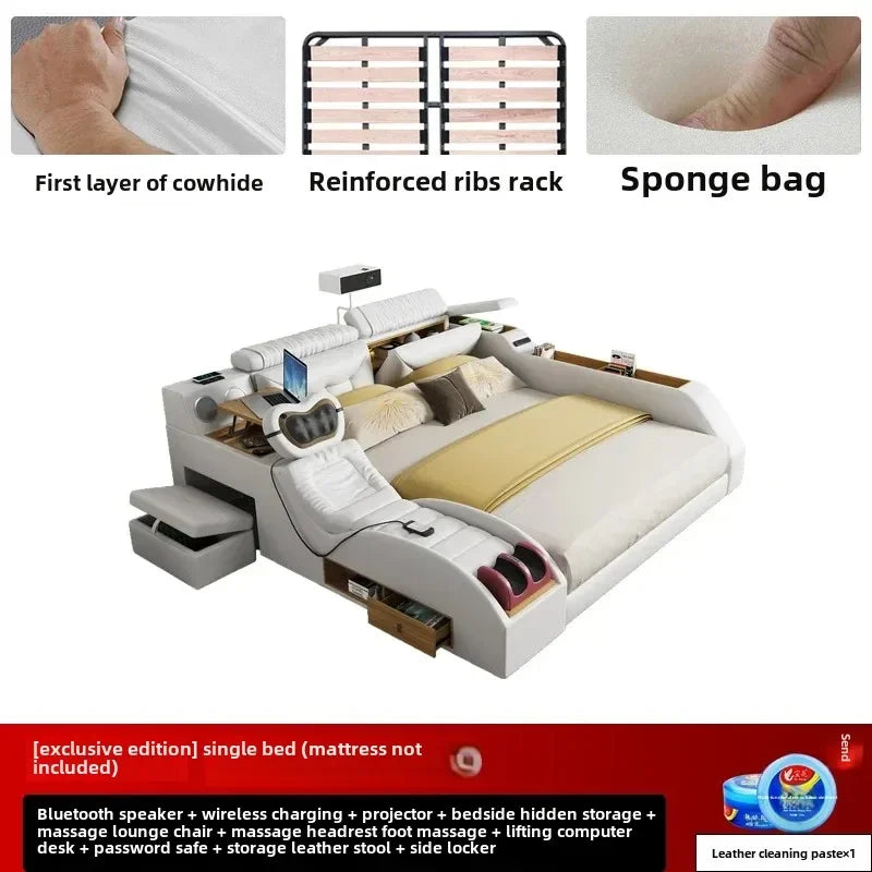Korean Modern Luxury Bed European Nature Luxury Bedroom Human Bed Design Multifunctional Bedroom Camas King Size Home Furniture