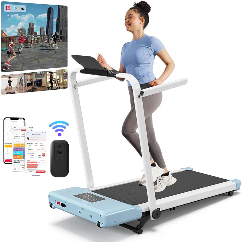Steel Alloy Under-Desk Walking Pad Treadmill With Nine Percent Incline — Black | KIMLUD