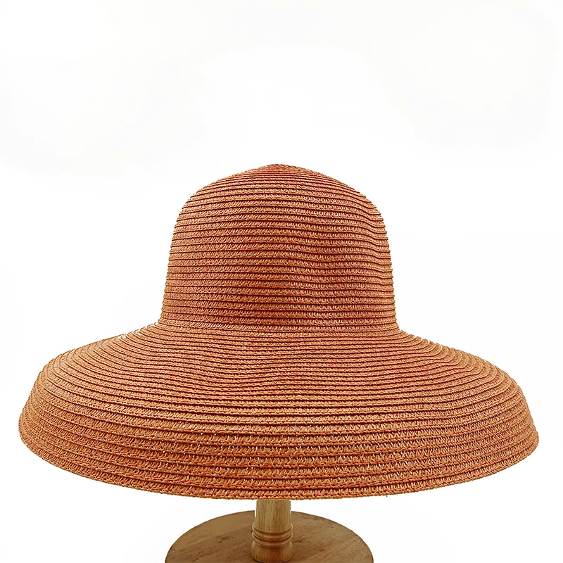 Straw Sun Hat Hepburn Foldable — Rose Red | KIMLUD