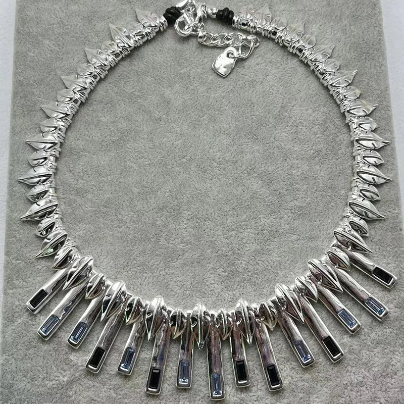 2025 Summer New Bestseller Shiny and Beautiful Blue Crystal Necklace, Women's Jewelry Gift