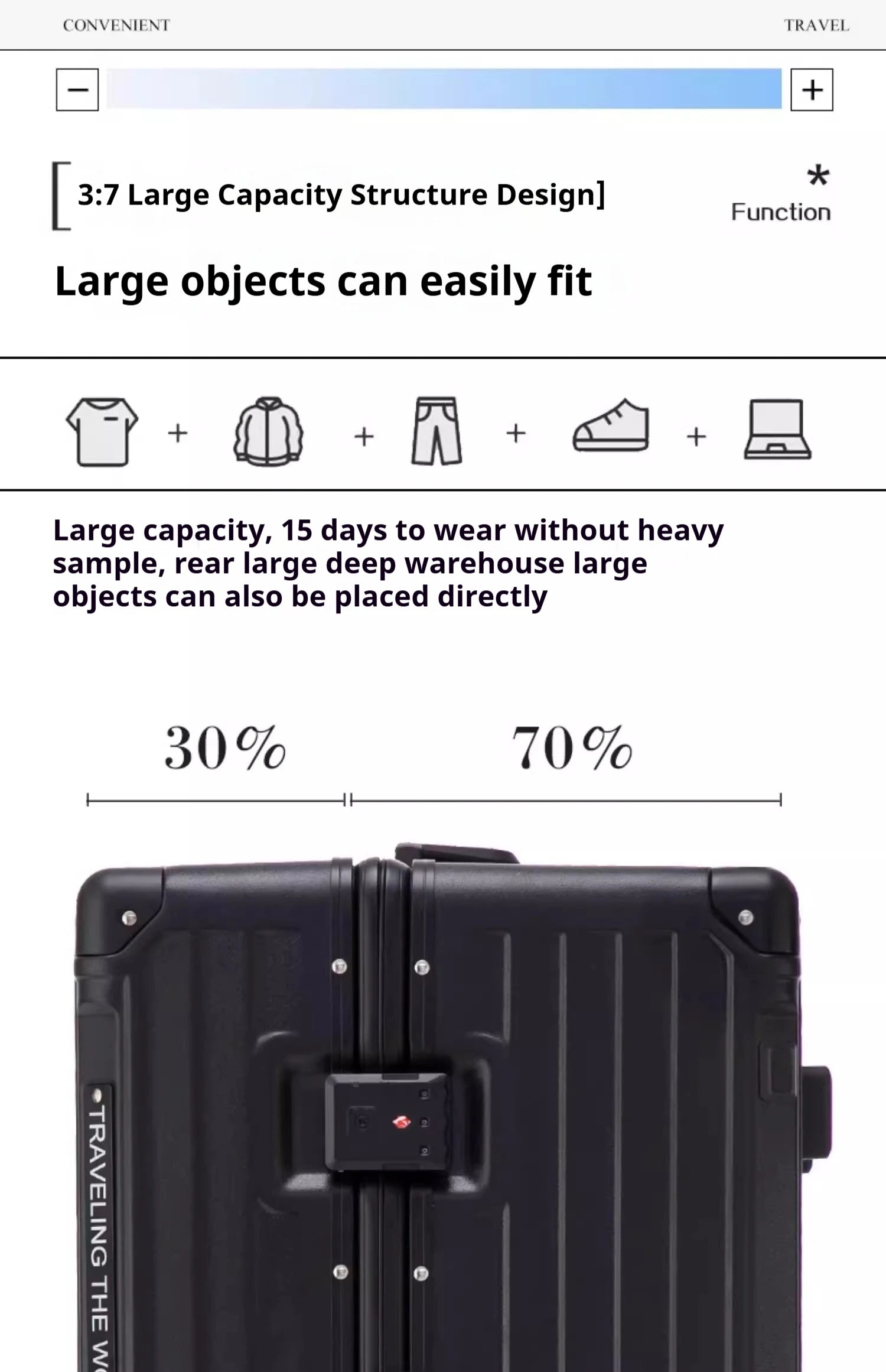 Aluminum Frame Travel Suitcase 30 Inch Large Capacity With Expandable Interior — Deep Red | KIMLUD