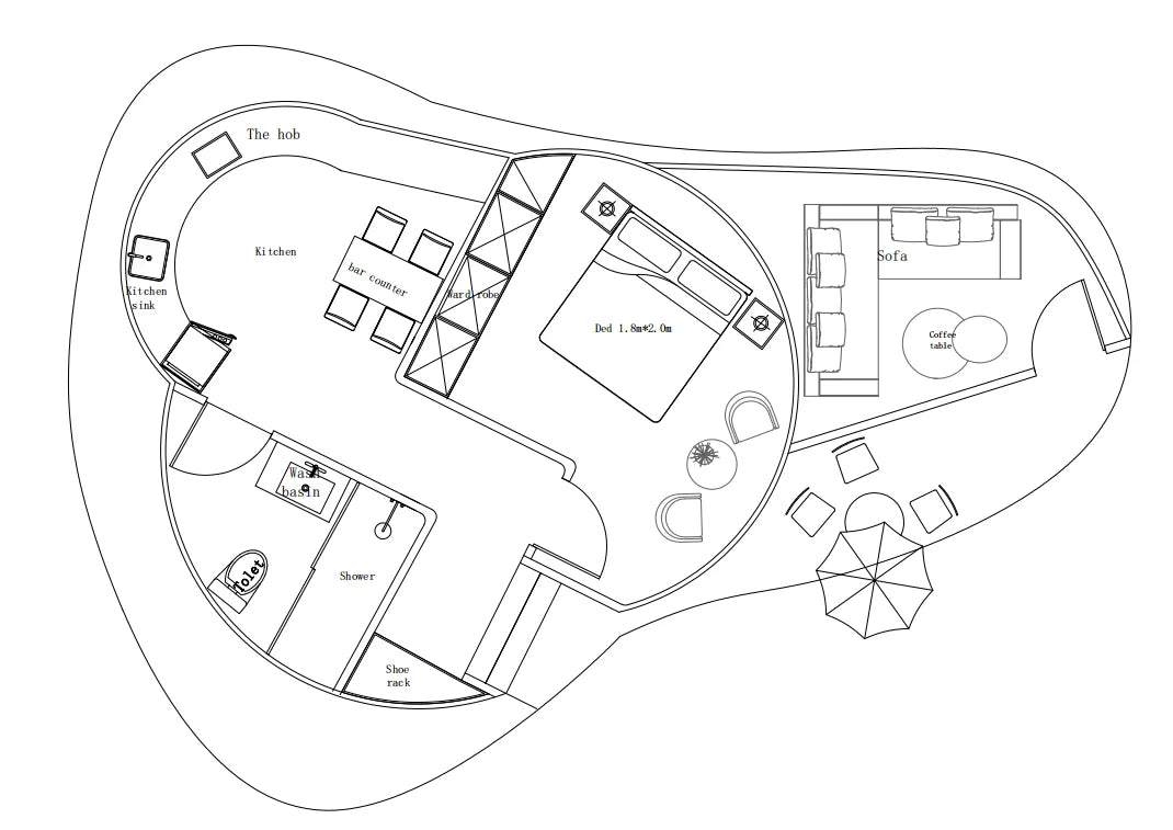 2025 New Durable Steel Prefab Space Capsule | Luxury Mobile House with Living Room/Bathroom, For Resort/Farm/School/Mall
