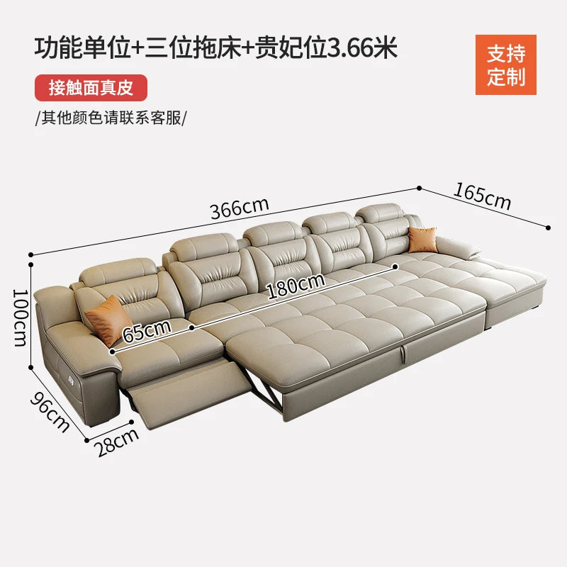 Multifunctional Designer Sofa Bed With Storage System For Spacious Living — Ivory-Beige | KIMLUD