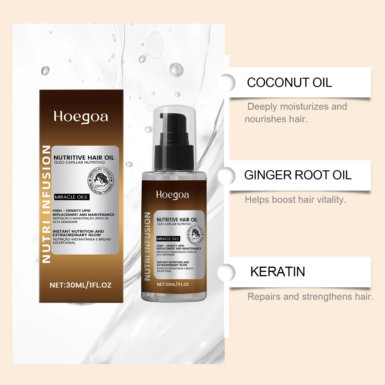 Argan Oil Hair Serum Calms Frizz, Adds Glassy Shine, And Provides Heat Protection — Warm Amber | KIMLUD