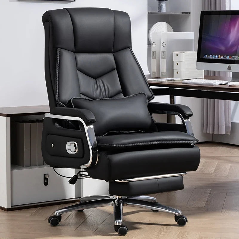 boss Bureaux Office Furniture Selected cowhide foot hold Office Chair 7-point massage Ergonomic Recliner Rolling Gaming Chair