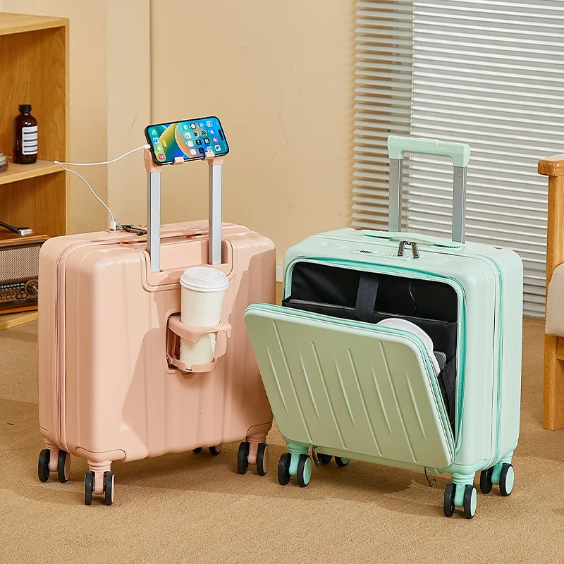 Luggage female small 18 inches suitcase swivel wheels male student durable sturdy thick password travel case