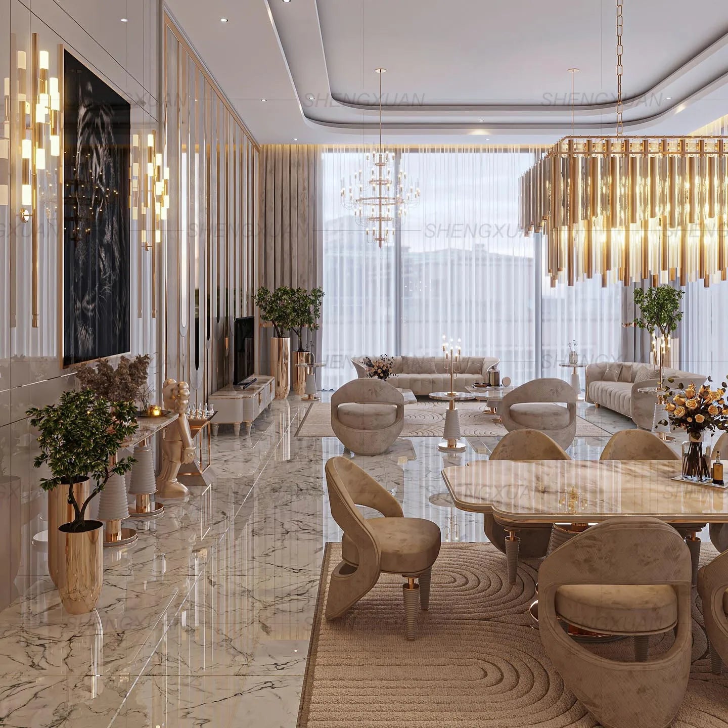 Hot-selling manufacturers, factory price customization, luxury design, restaurant furniture, marble, high-end dining table set