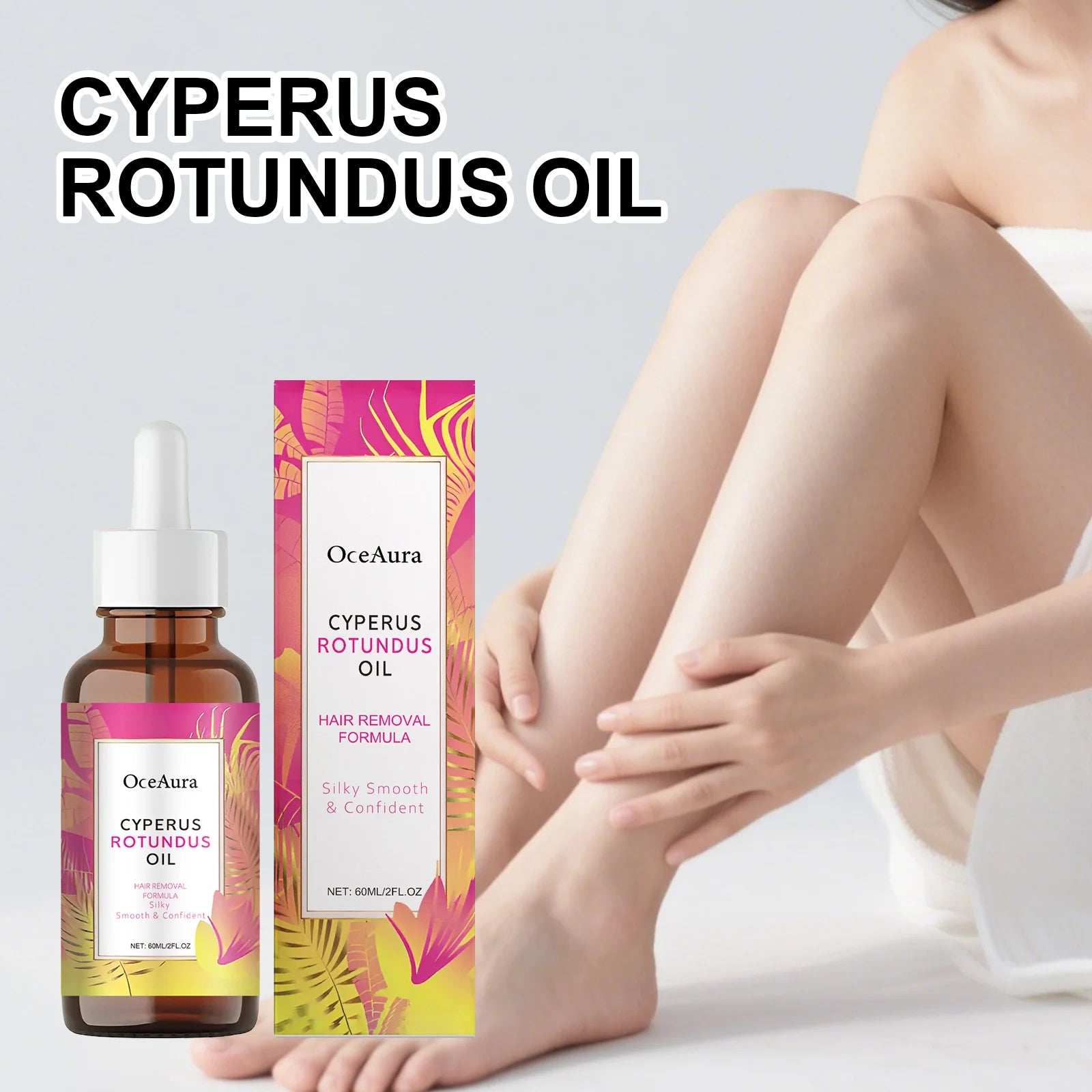 Cyperus Rotundus Oil Body Hair Remover Hydrating — Pink | KIMLUD