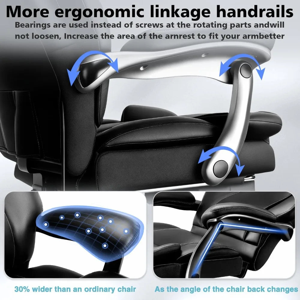 KIMLUD, 600lbs Big and Tall Office Chair for Heavy People,Heavy Duty Comfy Executive Office Desk Chair with Adjustable Lumbar Support, KIMLUD Womens Clothes