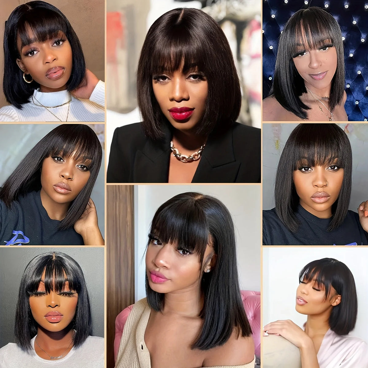 Lace Front Wig - 250% Remy Brazilian Hair - Bone Straight Bob | KIMLUD