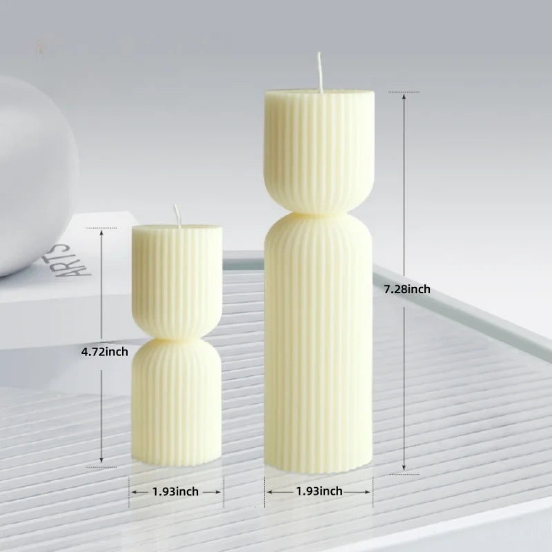 KIMLUD, Aromatherapy candles, large pillar ribbed decorative candles, soy wax, suitable for gifts, room shelves, home ribbed decoration, KIMLUD Womens Clothes