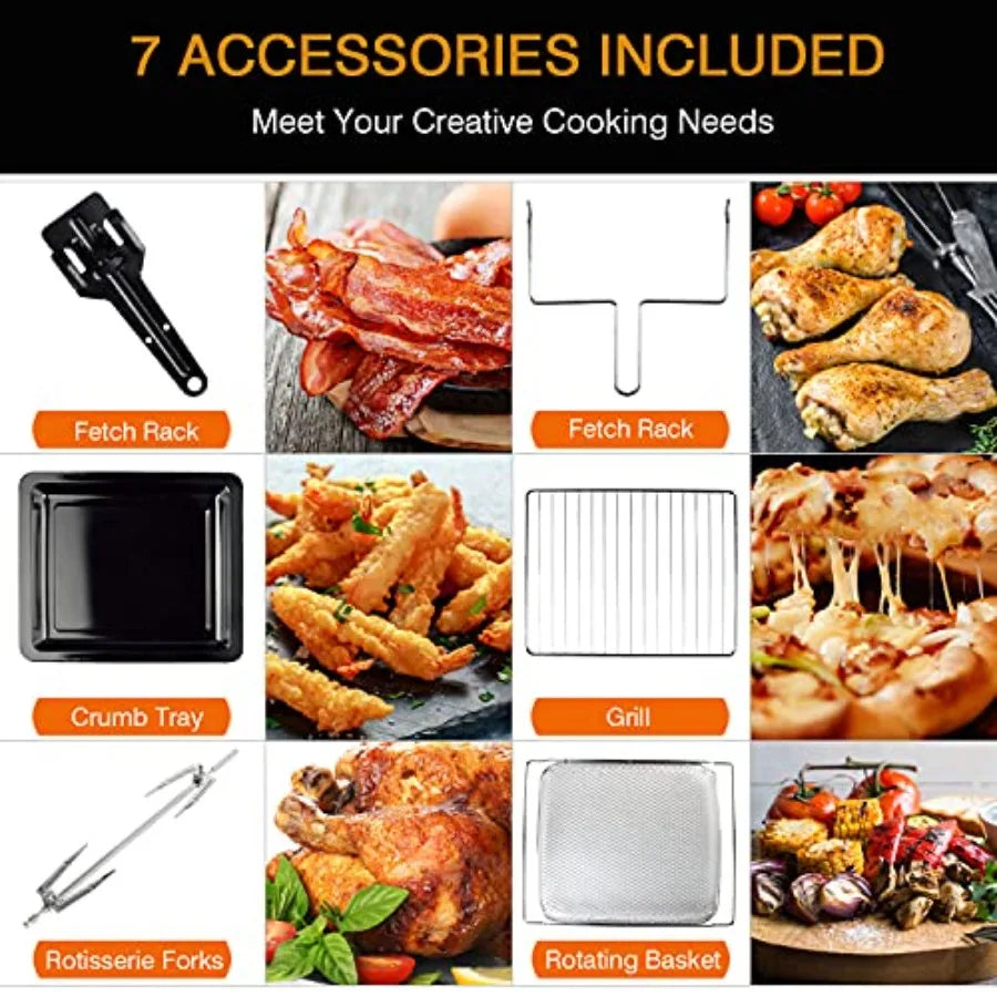 26.4-QT Large Toaster Oven 10 IN 1 Air Fryer Digital Convection Countertop Ovens with Dehydrate and Reheat Multifunction Toaste