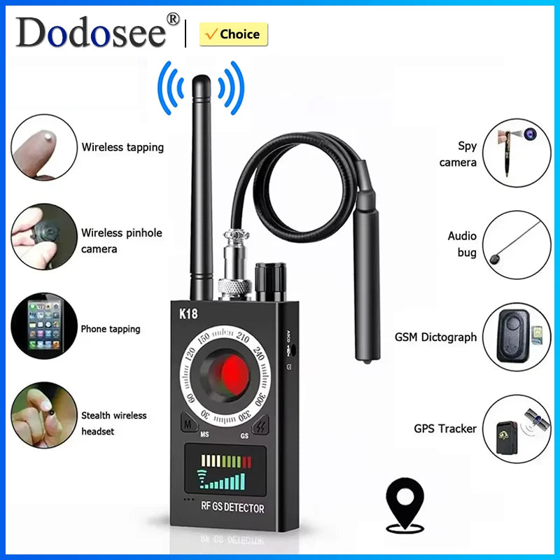 Sleek Detector Multi-Function Anti Spy — Black | KIMLUD