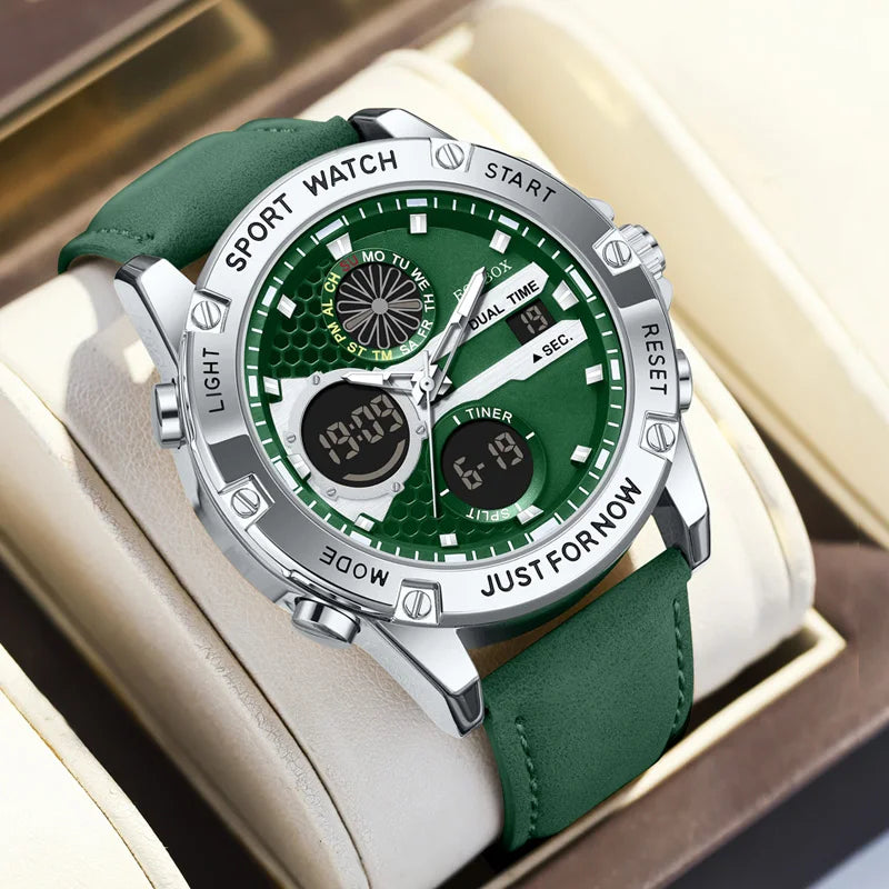 FOXBOX Fashion Military Watches for Men Luxury Original Sports Chronograph Watch Waterproof Quartz Clock Digital WristWatch