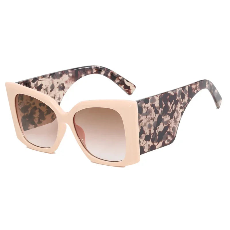 Oversized Sunglasses Square Frame Plastic — Black | KIMLUD