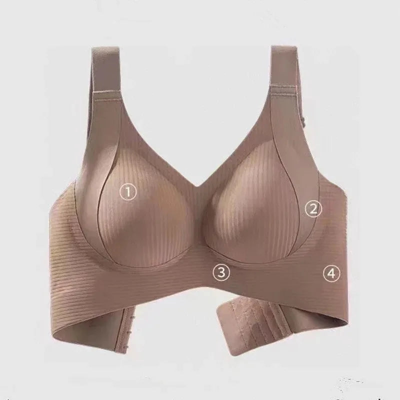 Seamless Bra Plunge Push-Up With Traceless Comfort — Black | KIMLUD