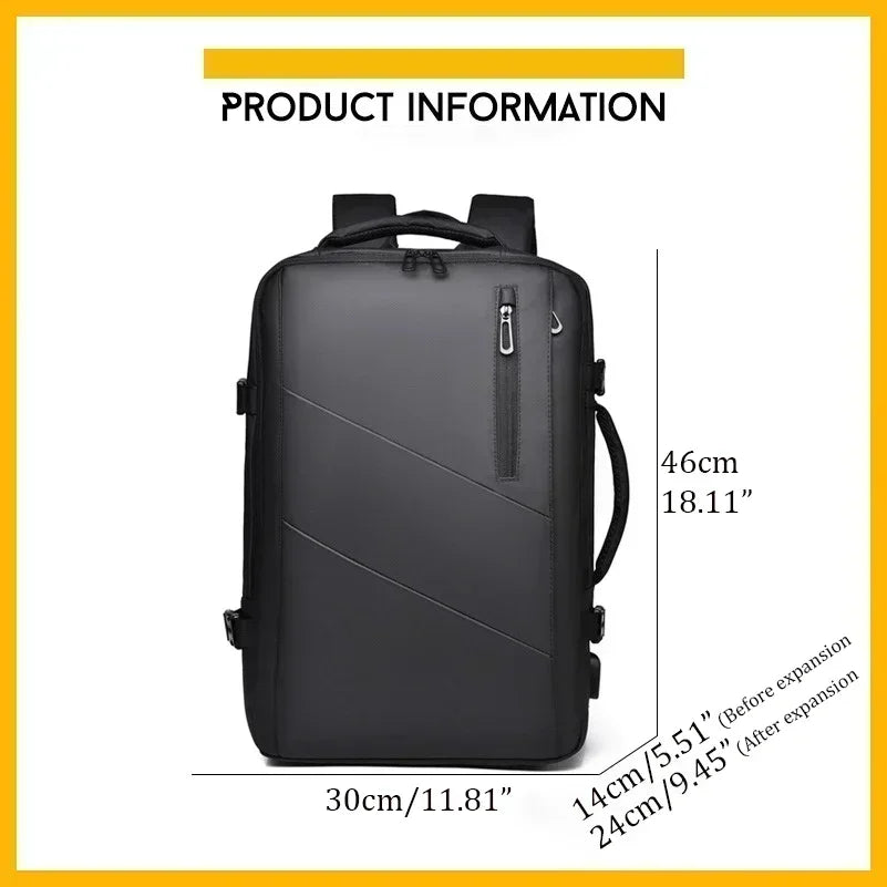 Mens Business Laptop Backpack Large Capacity Expandable Backpack Waterproof USB Travel backpacks men camping Mochaila