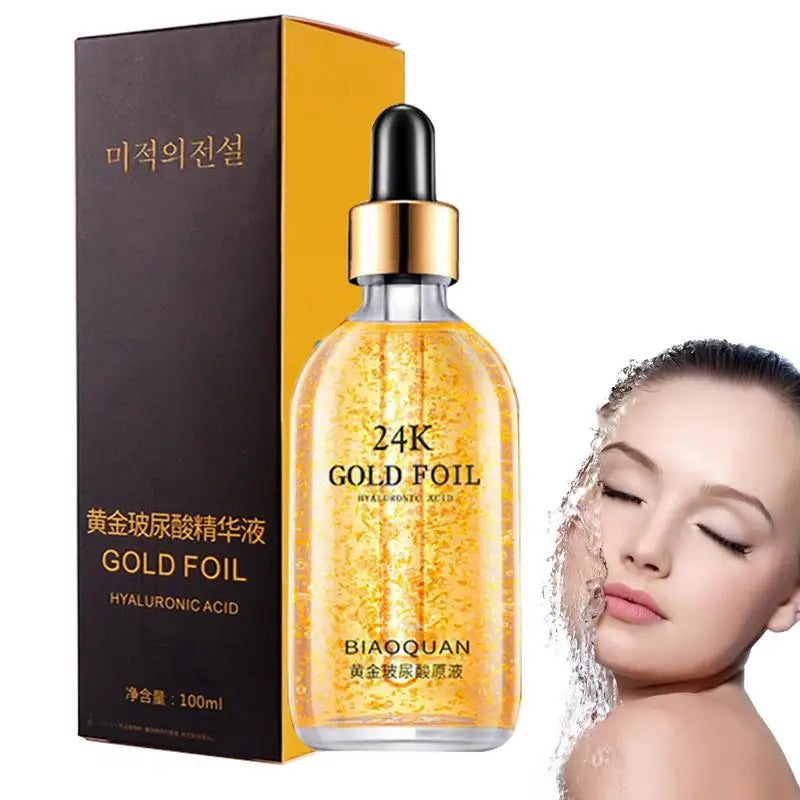 Gold Foil Hyaluronic Serum Hydration Brightening — Gold | KIMLUD