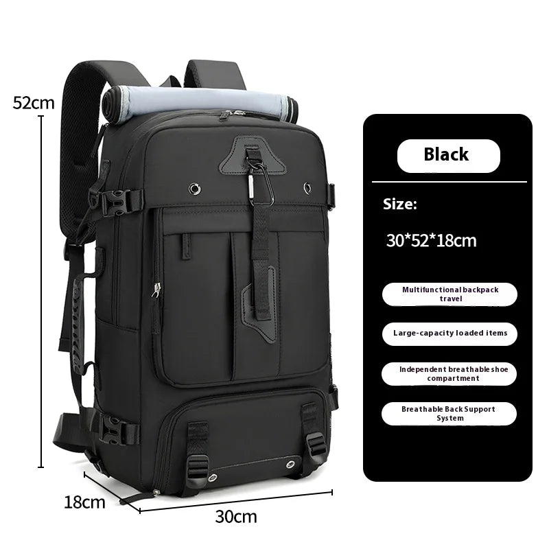 Large capacity men's backpack with high-end feel, travel backpack, sports outdoor luggage bag, mountain climbing bag, waterproof