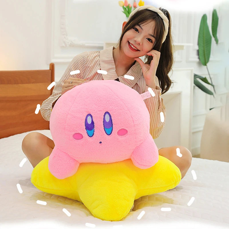 2025 New 30-50cm Star Kirby Large Plush Toy Girl Sleeping Pillow Doll Backrest Skin Friendly Cartoon Cute Kawaii Girl Gift
