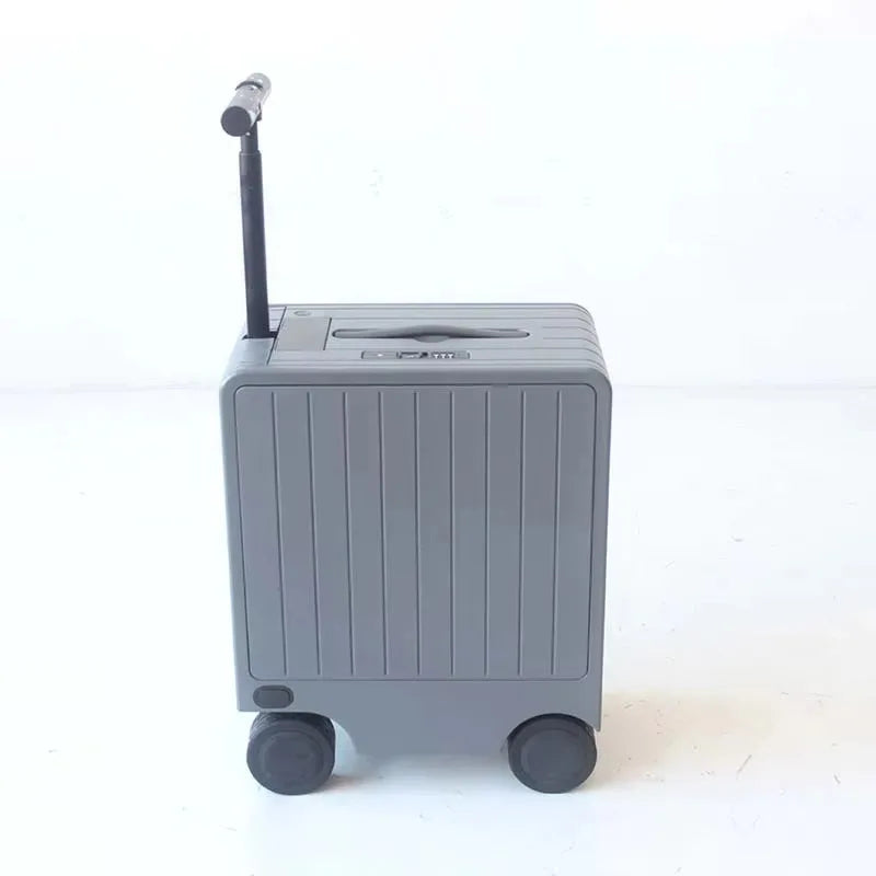 Electric Carry-On Scooter Luggage Follows You Through Terminals — Black with Orange Edge | KIMLUD